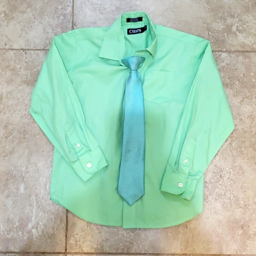 Boys dress top with clip on tie